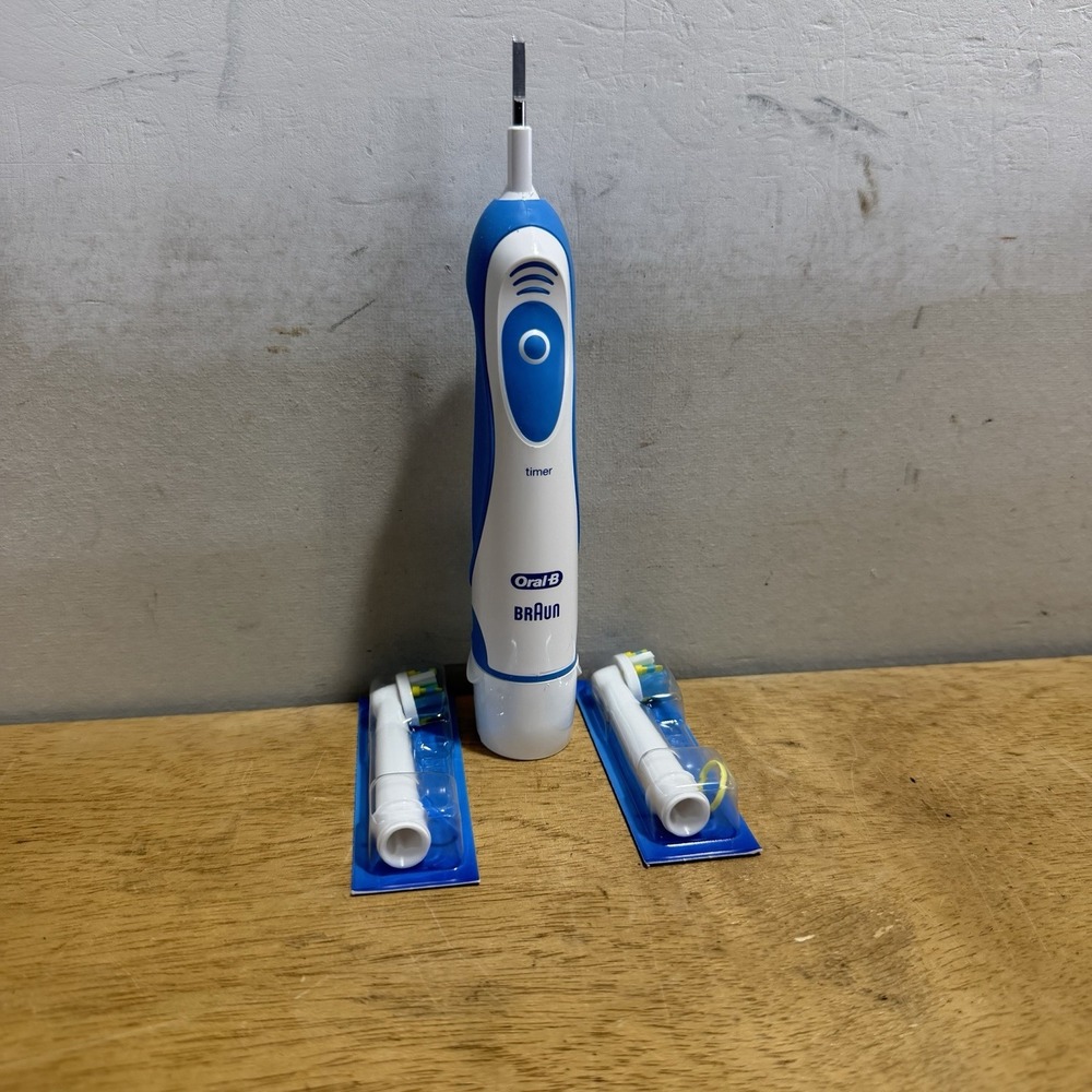 Braun Oral-B 3744 Timer Pro Care Electric Toothbrush White Blue Triumph